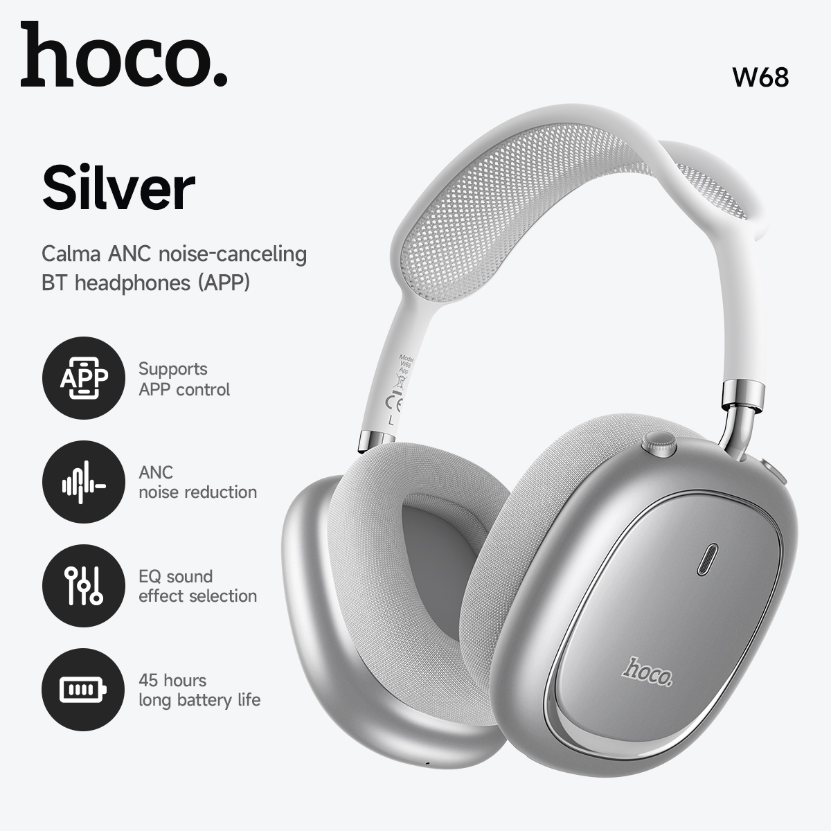 Anc Wireless Over Ear Headphones - Cuffie Bluetooth 6.0 con cancellazione del