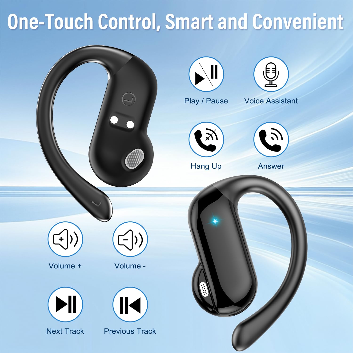 Type C Wired Earphones With Mic - Auricolari Open-Ear 2026 Bluetooth 5.4 Wireless,